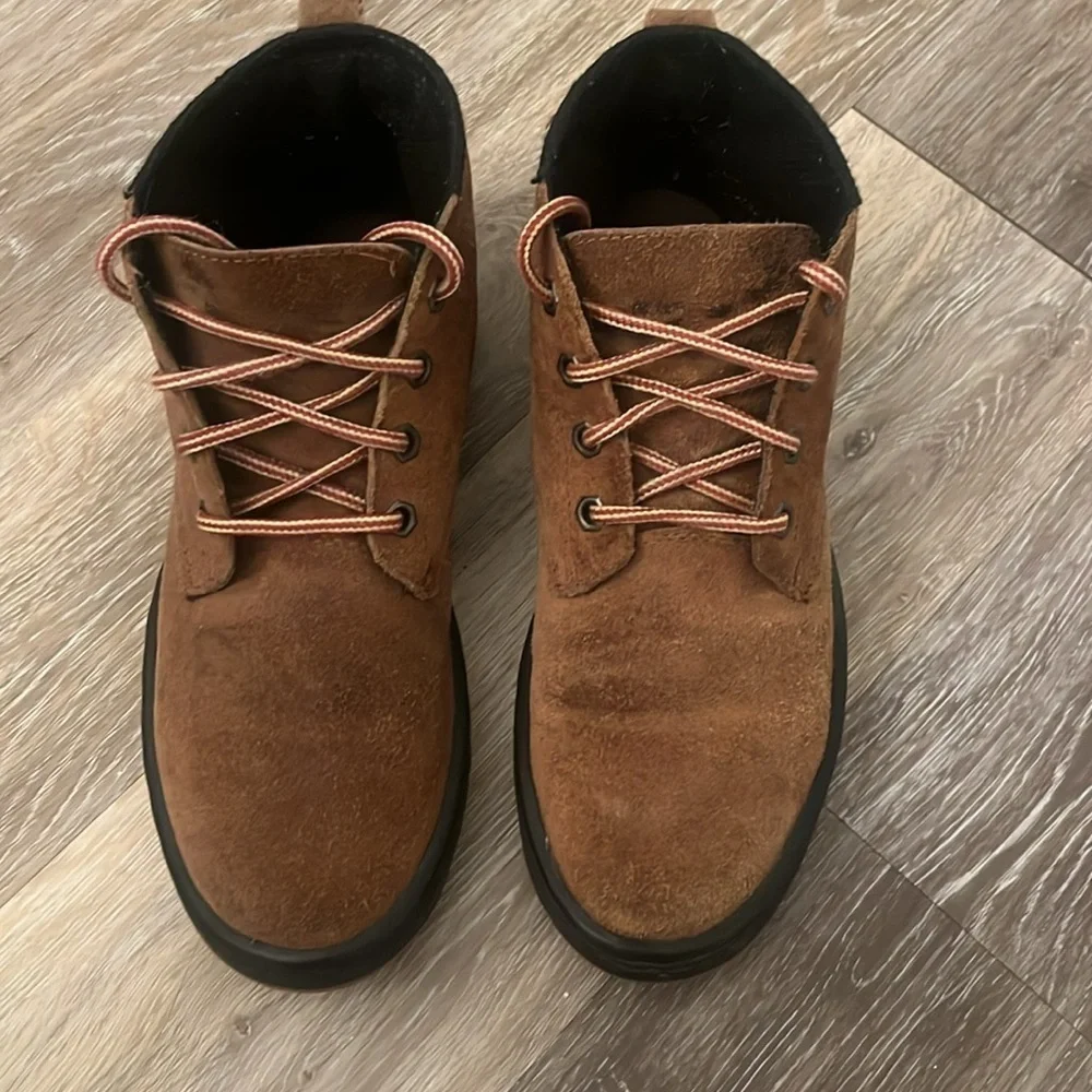 Simple Chukka Boots Men Size 8 Brown Suede leather Lace Up Ankle Shoes